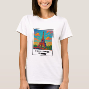 T-shirt Tour Eiffel colorée Paris voyage
