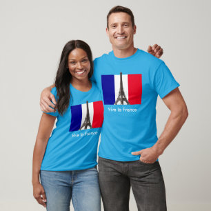 T-shirt Tour Eiffel Drapeau français Vive la France Unisex