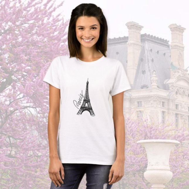 T-shirt Tour Eiffel en encre noire (Créateur téléchargé)