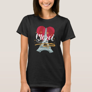 T-shirt Tour Eiffel J'aime Paris Merci France Parisien Fr