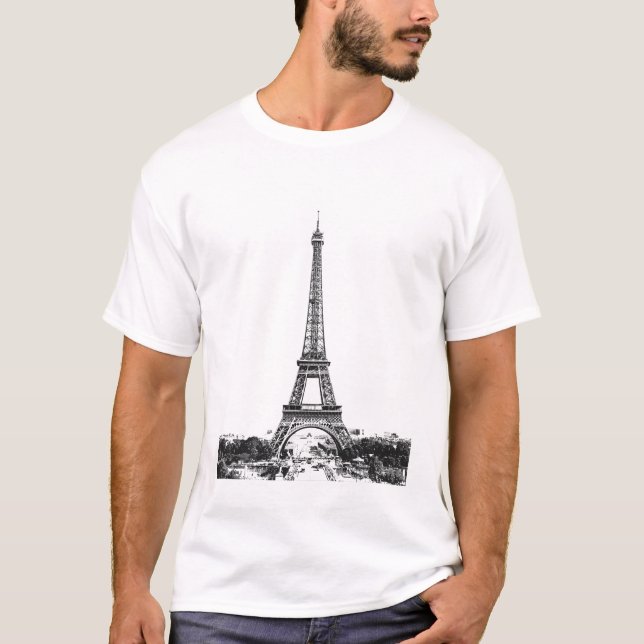 T-shirt Tour Eiffel noir et blanc (Devant)