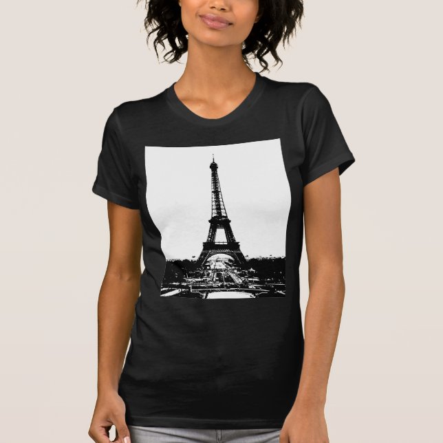 T-shirt Tour Eiffel noir et blanc (Devant)