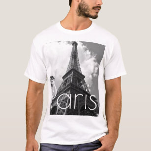 T-shirt Tour Eiffel noir et blanc à Paris
