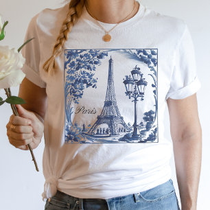 T-shirt Tour Eiffel Paris Bleu de Delft