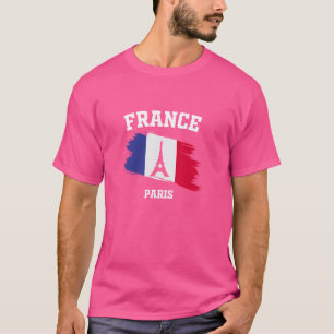 T-shirt Tour Eiffel Paris France Drapeau Parisien Vac