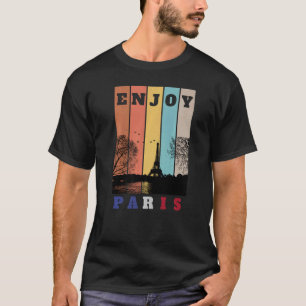 T-shirt Tour Eiffel Paris France Hommes Vintages Femmes