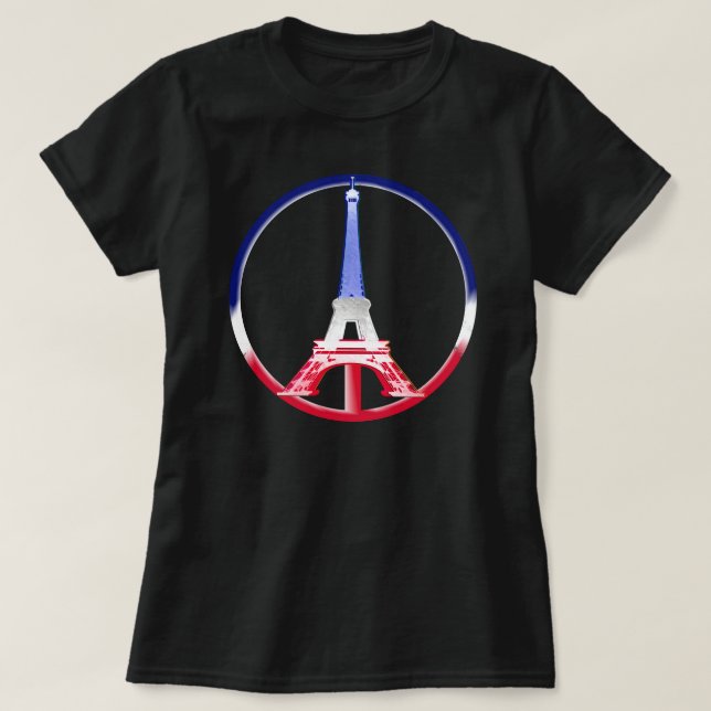 T-shirt Tour Eiffel Paris Paix (Design devant)