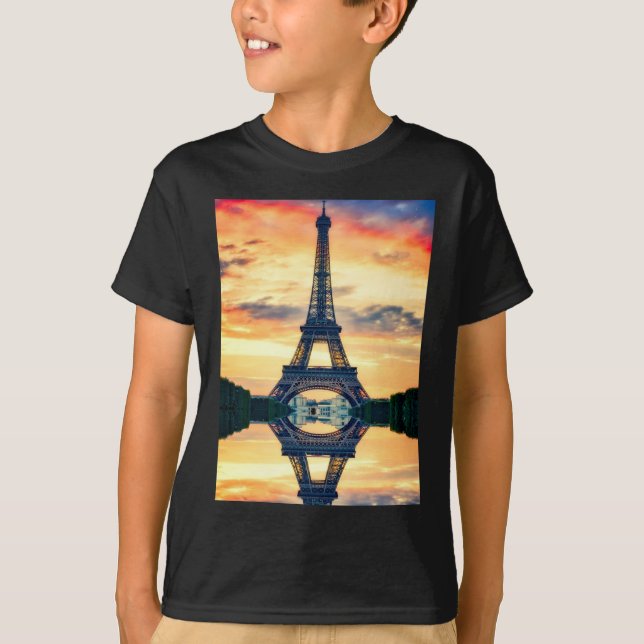 T-shirt Tour Eiffel Paris Soirée européenne (Devant)
