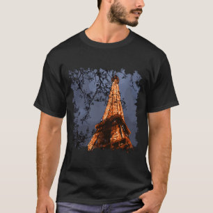 T-shirt Tour Eiffel pittoresque Paris France en Nuit Majes