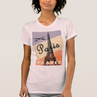 T-shirt Tour Eiffel vintage Paris Avion européen
