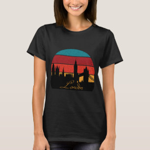 T-shirt Tour Londres Angleterre Tour Horloge Rétro