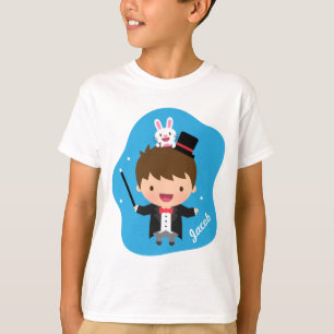 T-shirt Tour magique de lapin de magicien mignon pour des