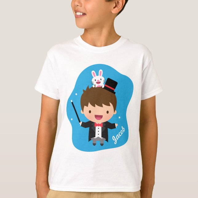 T-shirt Tour magique de lapin de magicien mignon pour des (Devant)