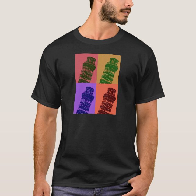 T-shirt Tour penchée de Pise Pop Art (Devant)