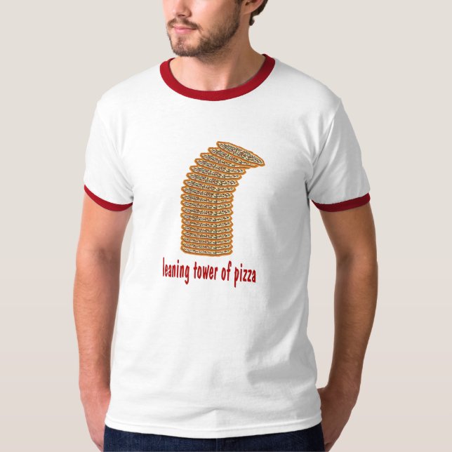 T-shirt tour penchée de pizza (Devant)