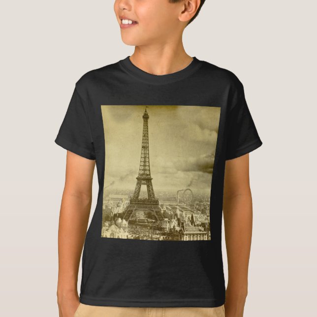 T-shirt Tour vintage Paris France 1889 d'Eifel (Devant)