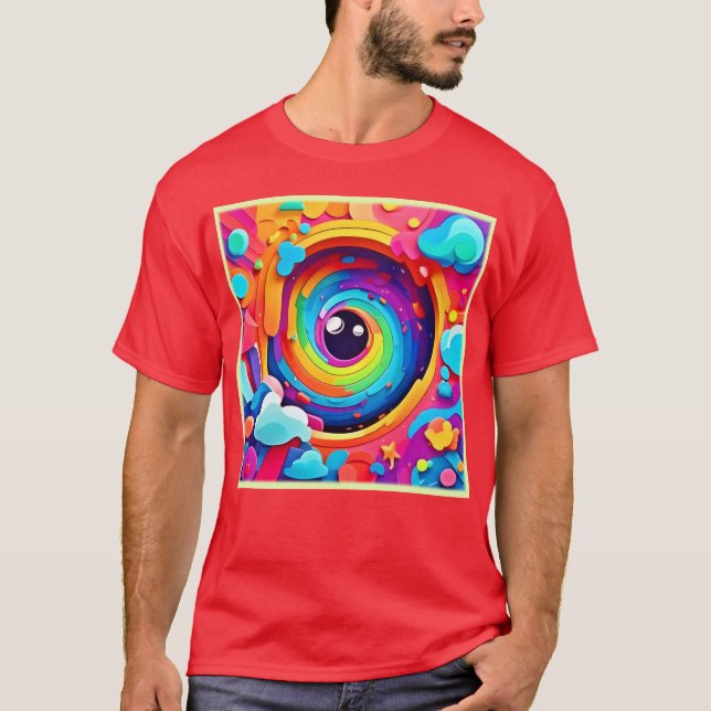 T-shirt Tourbillon d'imagination colorée (Devant)