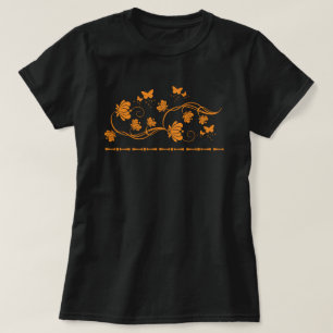 T-shirt Tourbillon floral orné complexe et papillons
