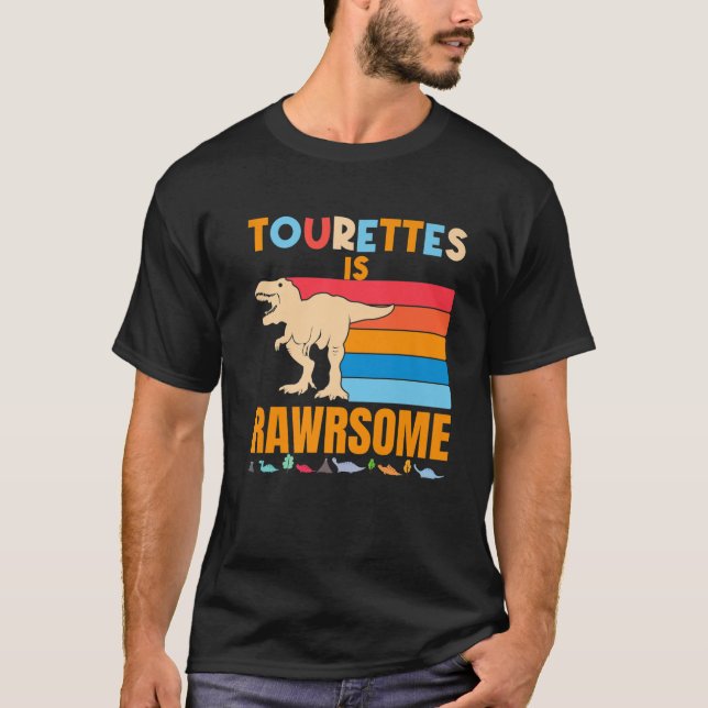 T-shirt Tourettes Est Magnifique Tourettes Dinosaur Tics C (Devant)