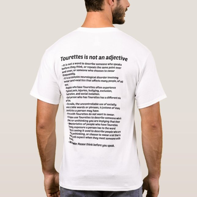 T-shirt Tourettes n'est pas un adjectif (Dos)