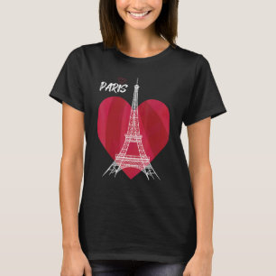T-shirt Tourisme France Paris Coeurs Tour Eiffel Souvenir