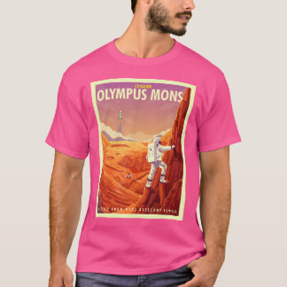 T-shirt Tourisme spatial rétro Mars Olympus Mons Mountain