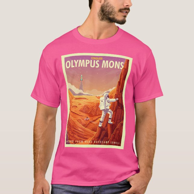 T-shirt Tourisme spatial rétro Mars Olympus Mons Mountain  (Devant)