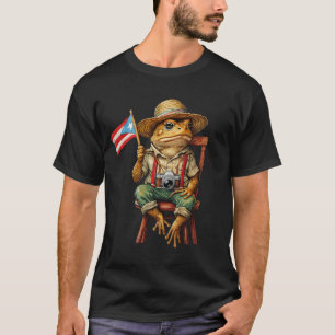 T-shirt Tourist Coqui Frog Porto Rico Drapeau Taino Boricu