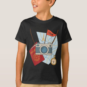 T-shirt Touriste Drôle Srit Jour Regard Avec Appareil Phot