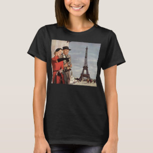 T-shirt Touristes vintage à la Tour Eiffel, vacances à Par