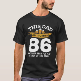 T-shirt Tourné 86 Boire de la bière Papa 86E Père Annivers