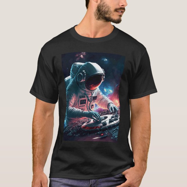 T-shirt Tourne-disque d'astronautes DJ dans le graphisme s (Devant)