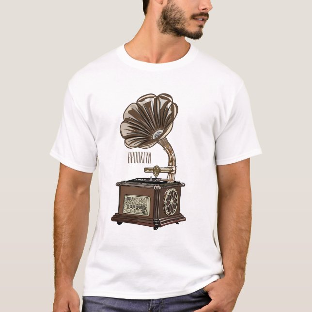 T-shirt Tourne-disque dessin animé (Devant)