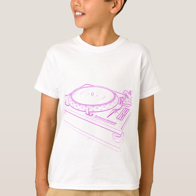 T-shirt Tourne-disque rose (Devant)