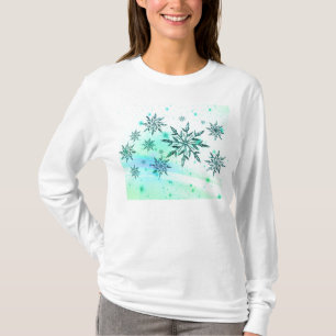 T-shirt Tourneberge turquoise bleu vert hiver