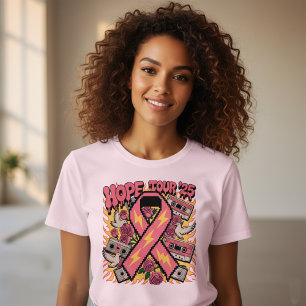 T-shirt Tournée '25 Ruban Rose Rétro Espoir Cancer 