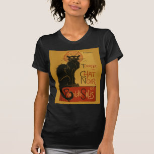 T-shirt Tournee de Conversation Noir Chat noir