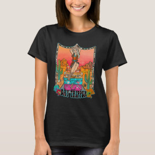 T-shirt Tournée de la Cowgirl du Cactus Léopard du Texas O