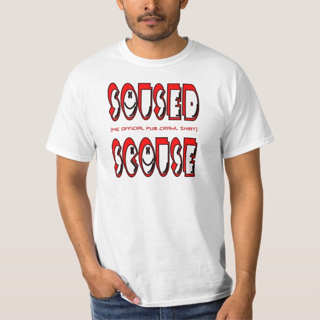 T-shirt Tournée des pubs de Scouse ivre (Devant)