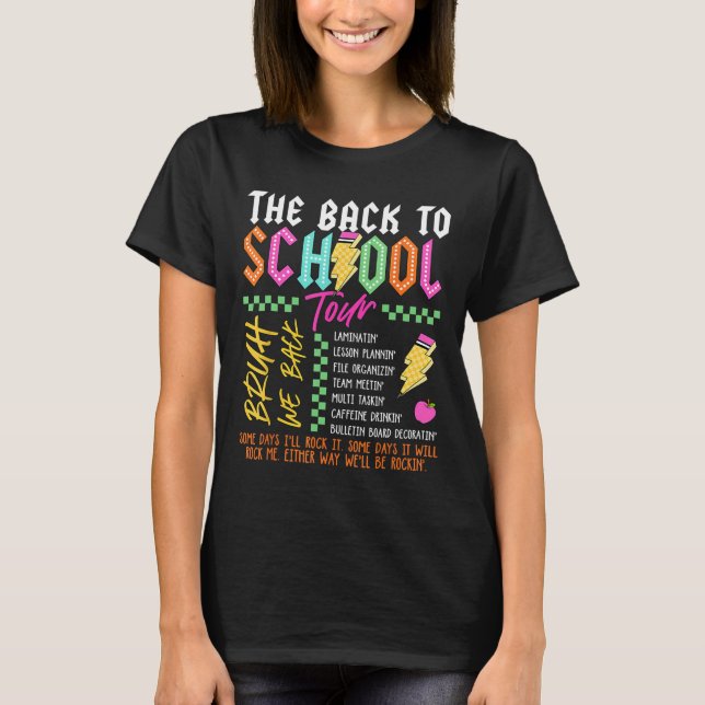 T-shirt Tournée Rétro éclair Abcd Retour à l'école Teac (Devant)