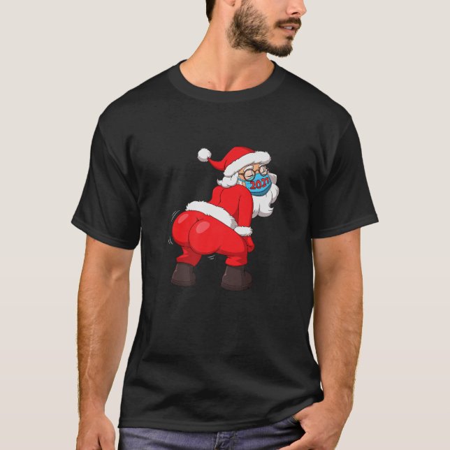 T-shirt Tourner le Père Noël en masque Noël 2021 (Devant)