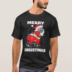 T-shirt Tourner le visage du père Noël Masque Joyeux Noël