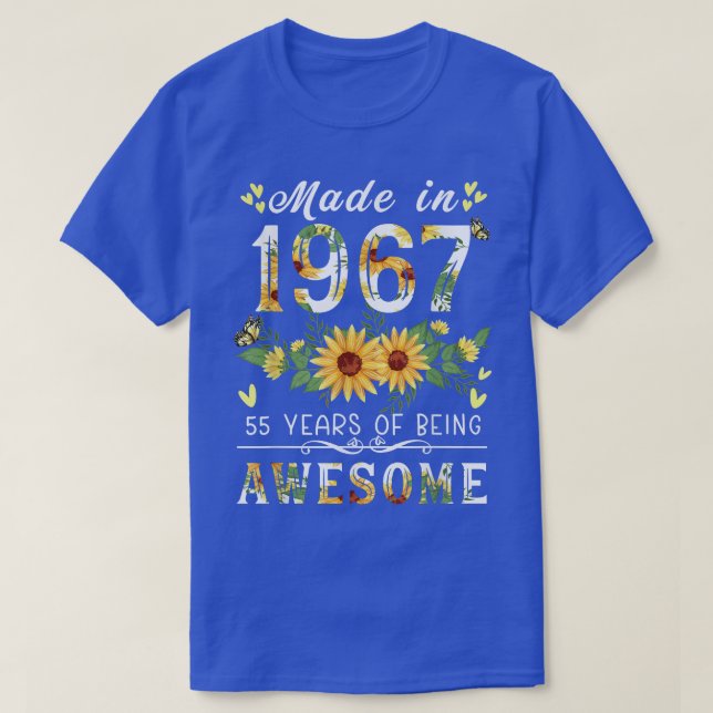 T-shirt Tournesol 55e anniversaire cadeaux pour femmes, Fl (Design devant)