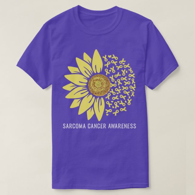 T-shirt Tournesol à ruban jaune Sarcome Sensibilisation au (Design devant)