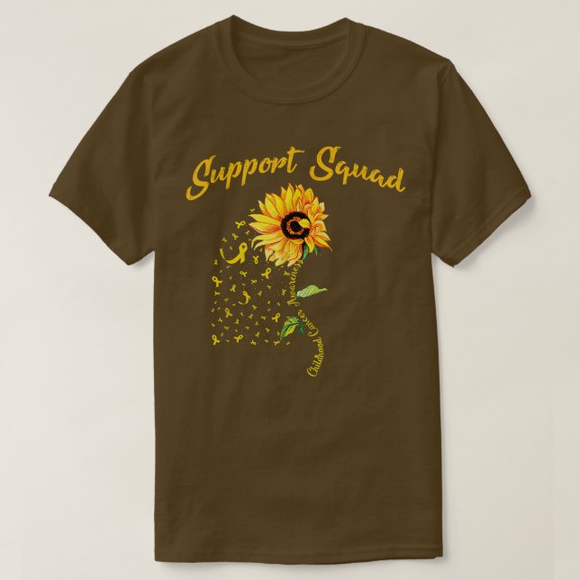 T-shirt Tournesol à ruban jaune Sensibilisation au cancer  (Design devant)