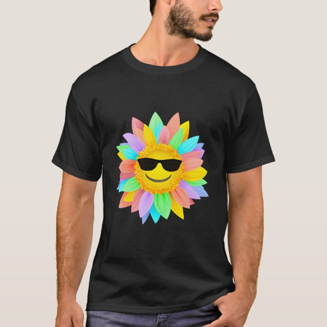 T-shirt Tournesol Arc-en-ciel tons souriants (Devant)