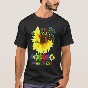 T-shirt Tournesol Autisme Pièce de Puzzle Cool Sensibilisa