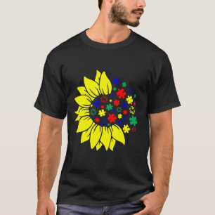 T-shirt Tournesol Autisme Puzzle Pièce Cool Sensibilisatio