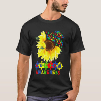 T-shirt Tournesol Autisme Puzzle Pièce Cool Sensibilisatio