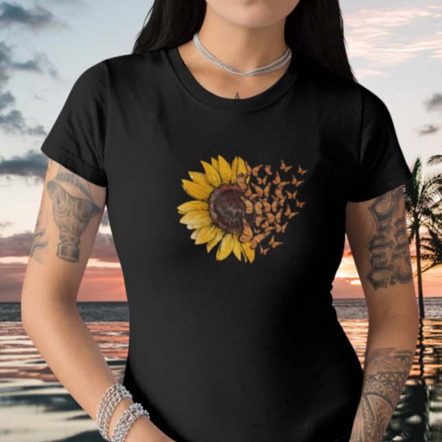 T-shirt Tournesol avec Papillon - Tournesol et Pa (Créateur téléchargé)